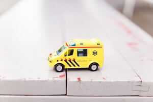 View of an ambulance in a province or territory in Canada. Healthcare card