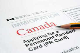 Application form for a Canadian Permanent Resident card (PR card) in Canada