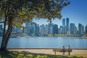 View of Vancouver from Stanley Park, British Columbia, Canada